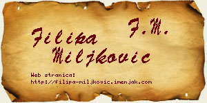 Filipa Miljković vizit kartica